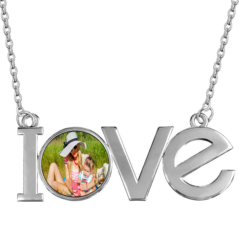 Custom Double-Sided Photo Pendant Necklace: Cubic Zirconia Jewelry