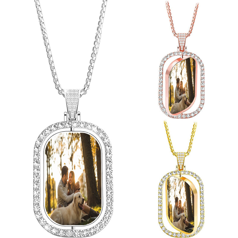 Personalized Sterling Silver Photo Necklace: Custom Family Portrait Locket