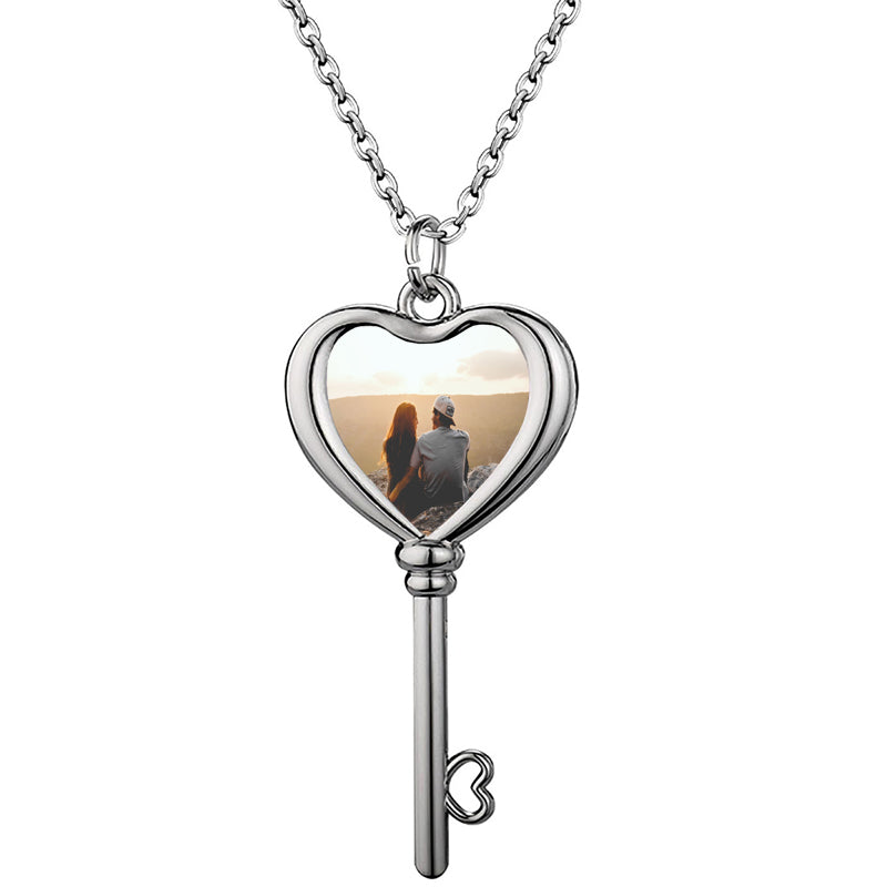 Personalized Photo Magic Necklace Custom Picture Hidden Picture Heat-Activated Necklace Magic Heat Photo Magic Pendant for Lover Gifts