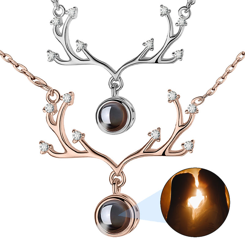 Personalized Heart Blue Crystal Butterfly Photo Loket Necklace 925 Sterling Silver 2 Pictures Custom Engraving Christmas Mother's Day Hold Pictures for Mom Women