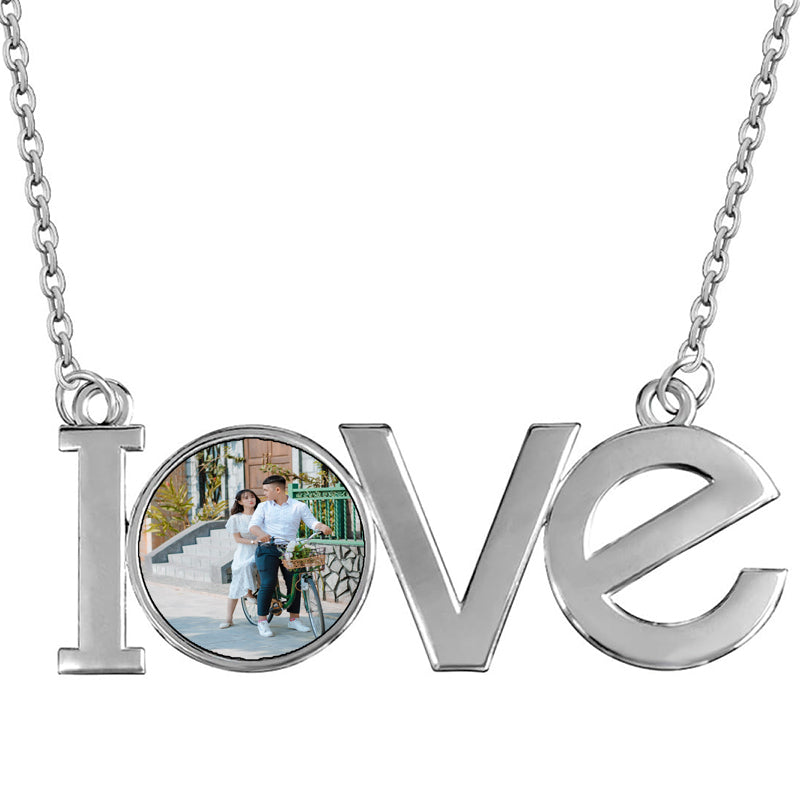 Mother of Pearl Locket - Heart Locket - Engraved Round Locket - Customized Photo Locket Necklace - Personalized Valentines Day Gifts for Her