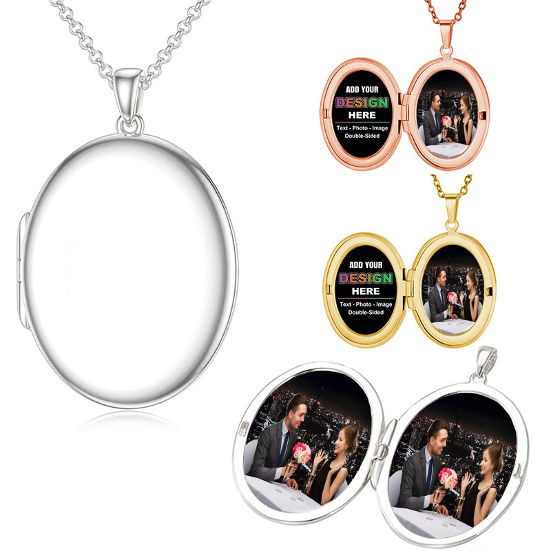 PERIMADE Heart Photo Projection Necklace ? Personalized Picture Inside Pendant ? Sterling Silver Wedding Jewelry ? Trendy Best Friend Gift