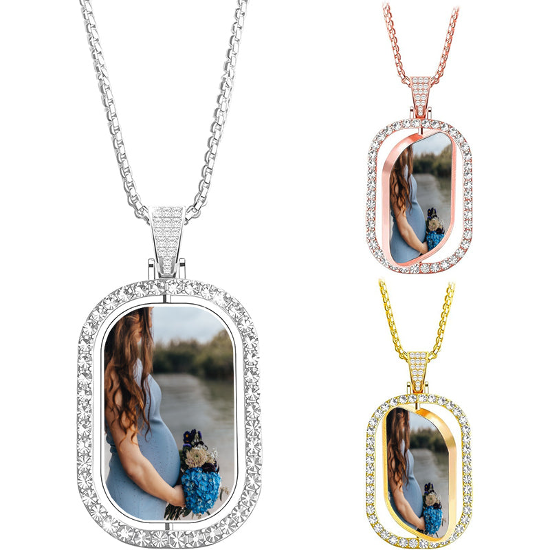 Personalized Text Jewelry, Circle Pendant, Custom Engraved Round Necklace, Christmas Birthday Gifts for Girl Women Men Mom