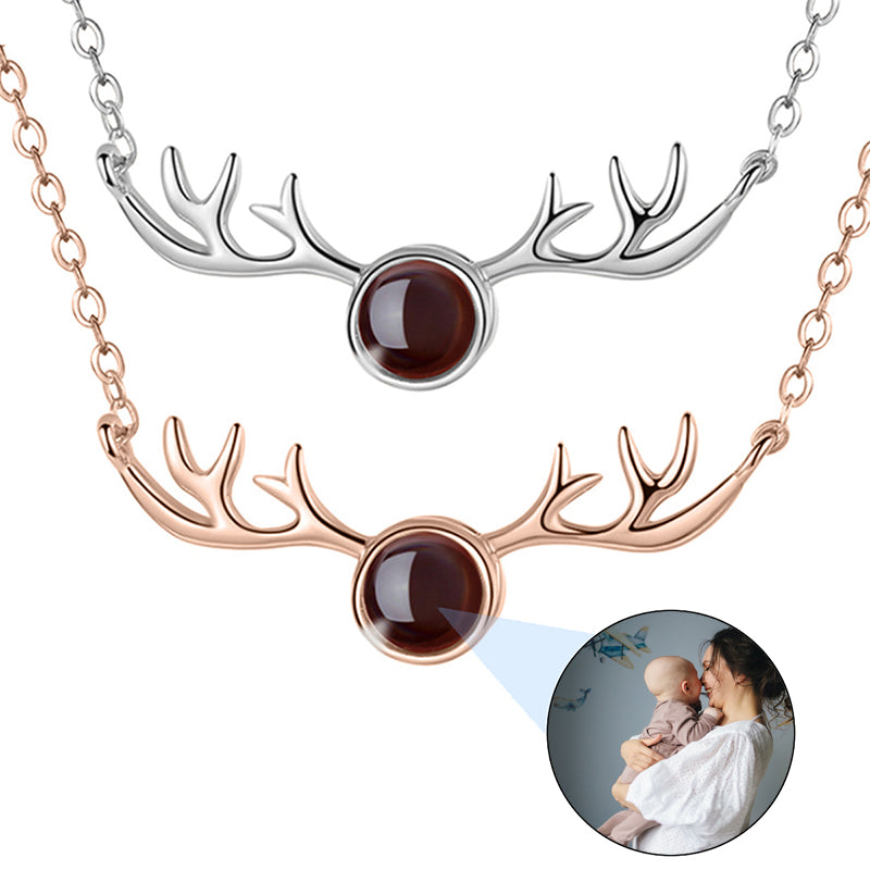 Custom Photo Projection Necklace, Paw Print Name Necklace with Heart, Pet Photo Necklace with Name,Christmas Gift for Her,Pet Memorial Gift