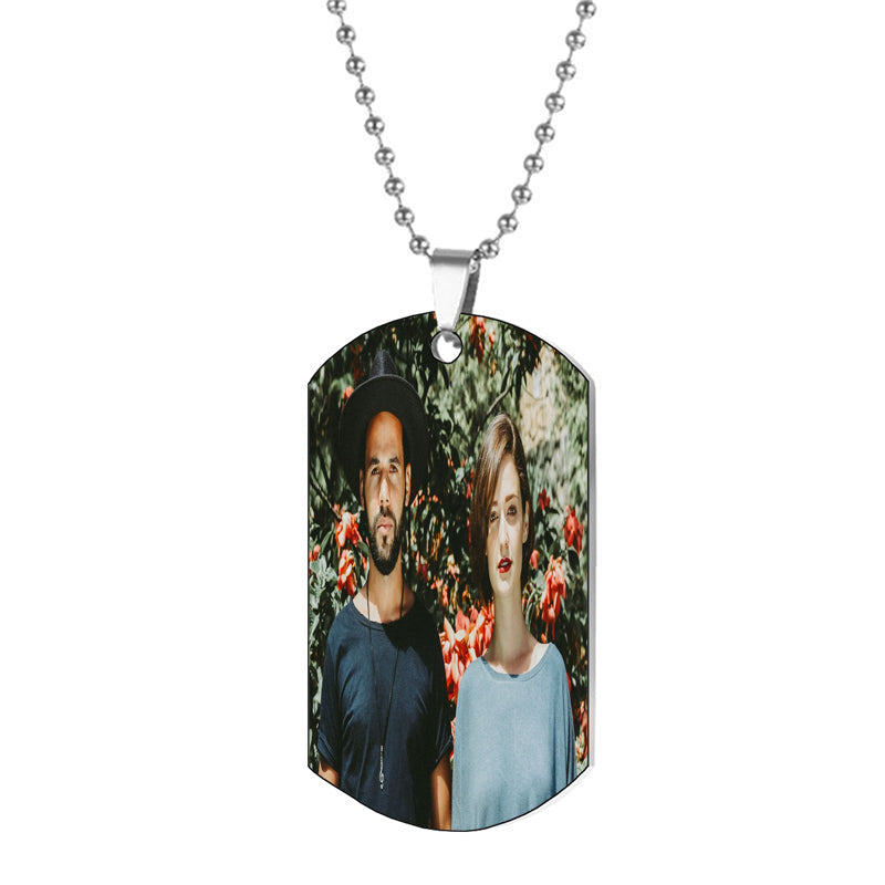 Custom Necklace Picture Name for Men Women Personalized Heat Color Changing Custom Necklace Personalized Necklace With Text Photo Pendan