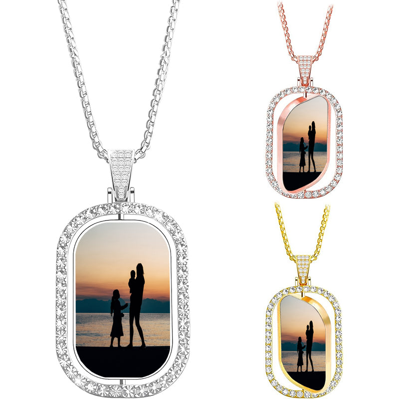 Personalized Photo Necklace 925 Sterling Silver Custom Heart Engraved Picture Image Necklace Pendant Gifts for Mom Women