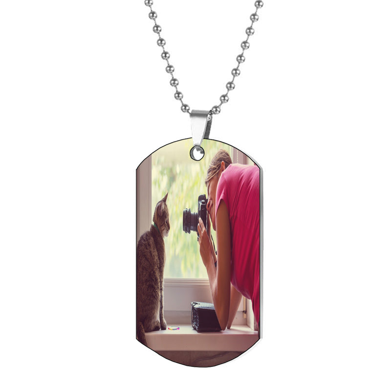Custom Photo Pendant Necklace: Personalized Quote, Double-Sided