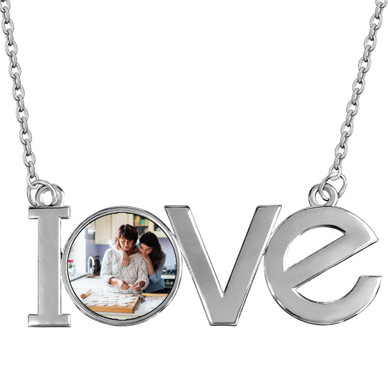 Personalized Sterling Silver Photo Necklace: Custom Family Portrait Locket