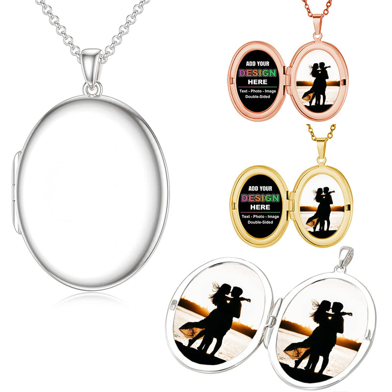Photo Charm Necklaces: Custom plated Toggle O-Ring Rolo Satellite Chain Valentine¡¯s Day Gift