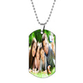 Personalized Couple Necklace Set: Engraved Stainless Steel Matching Pendants