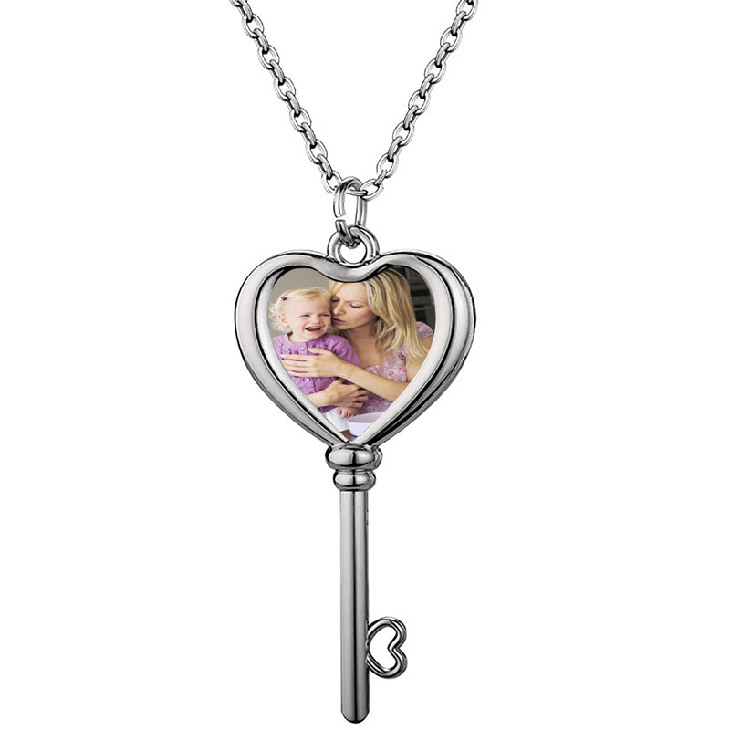 Custom Couple Photo Pendant: Plated, Personalized Engraving