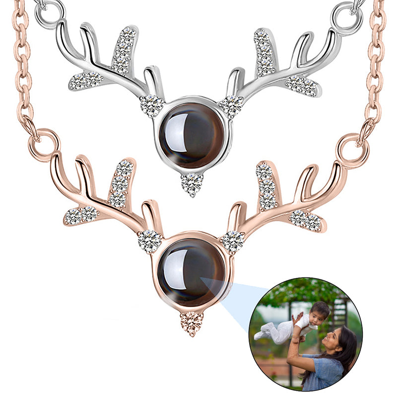 Evel Eye Photo Projection Necklace, Personalized Photo Necklace, Memorial Photo Pendant, Gift for Her, Mom Necklace, Valentine Day Gift