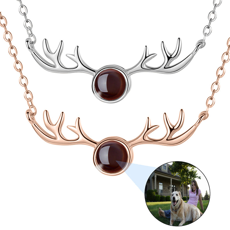 Personalized Pet Photo Projection Paw Necklace: Custom Memorial Pendant