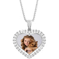 Personalized Photo Projection Necklace: Stainless Steel Cubic Zirconia Locket