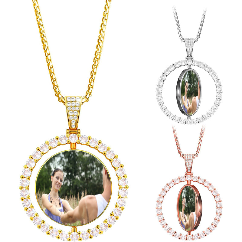 Mens Custom Pendant Necklace, Personalized Engraved Pendant 19mm x 30mm, Thick Custom Necklace, Black Silver Pendant Necklace for Men