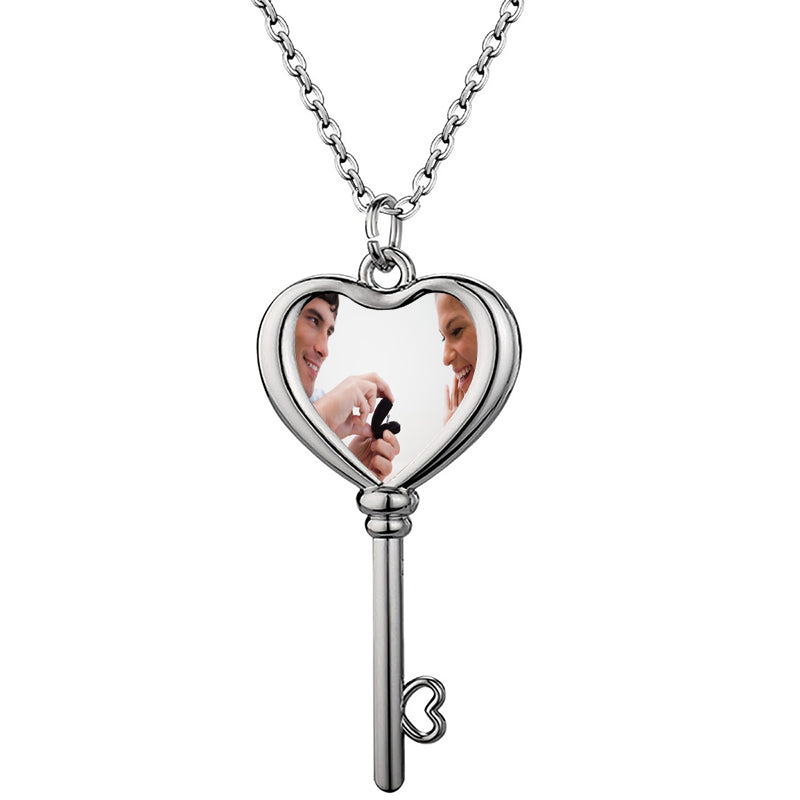 Personalized Heart Locket Necklace With Photo Rose Necklace Handmade Jewelry for Mom Unique Jewelry Gift for Her Back to College Gift