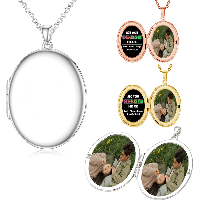 Custom Large Circle Chain with Photo Memorial Photo Necklace Personalized Picture Necklace Pendant for Men & Women, Mothers Day, Valentines Day, Anniversary, Graduation