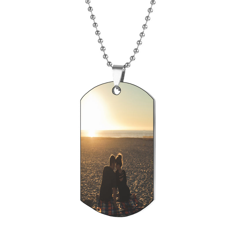 Necklace With Your Photo - Picture Necklace, Picture on necklace, Dog tag necklace with photo, Custom Photo Necklace.