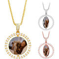 Photo Projection Necklace, Rose Flower Projection Necklace, Trendy Best Friend Gift, Personalized Picture Inside Pendant, Custom Pet Photo