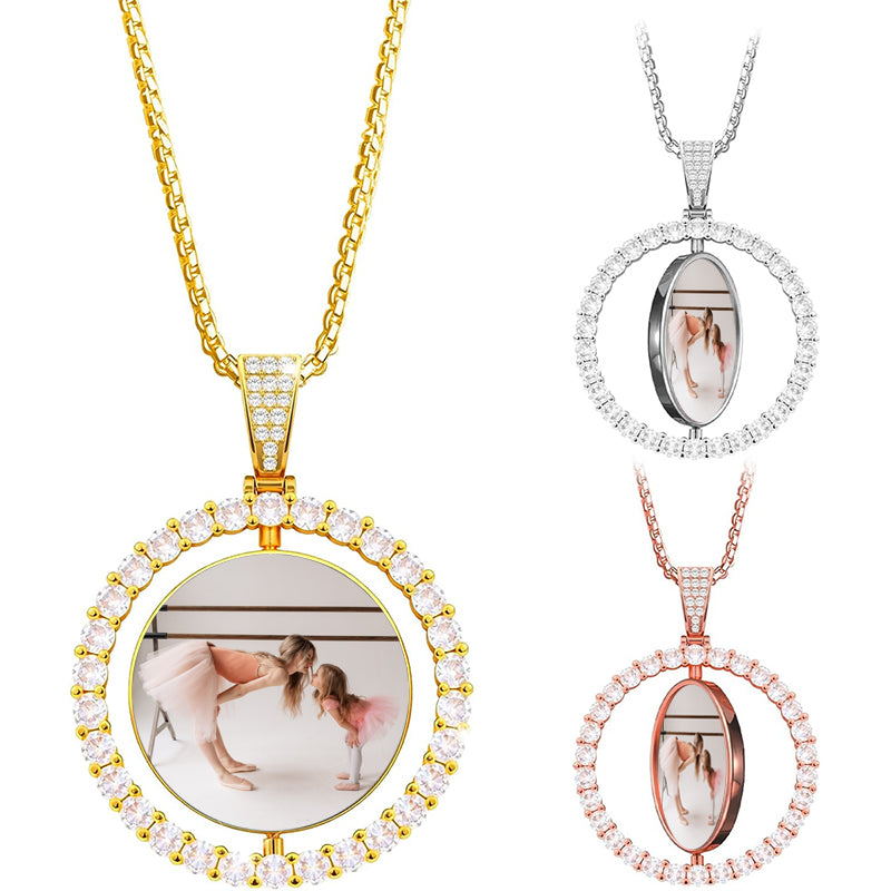 Bivei Customized Urn Necklaces for Ashes for Men, Personalized Picture Cremation Keepsake Urn Pendant Necklace for Human Ashes