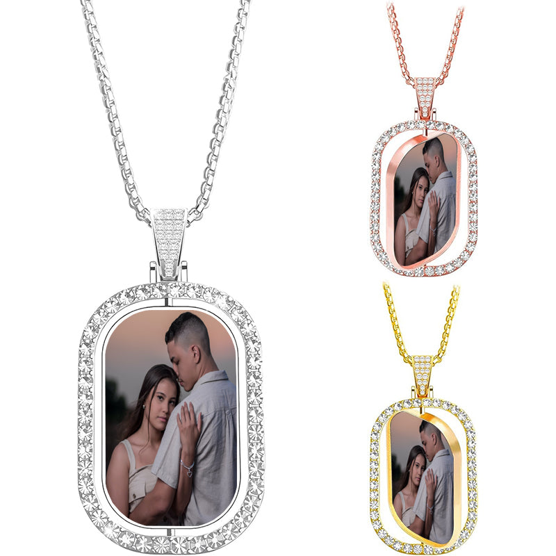 PERIMADE Sunflower Projection Necklace ? Personalized Picture Inside Pendant ? Sterling Silver Keepsake Jewelry ? Trendy Best Friend Gift